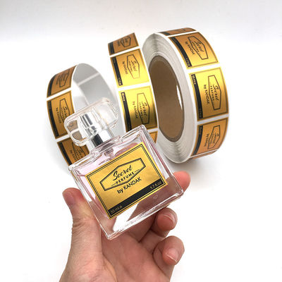 Gouden Folie die 4x6cm de Vinylsticker van pvc voor Parfumfles beëindigt