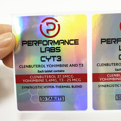 Hologramveiligheid 4x8cm Steroid Antivervalsing van Vial Labels