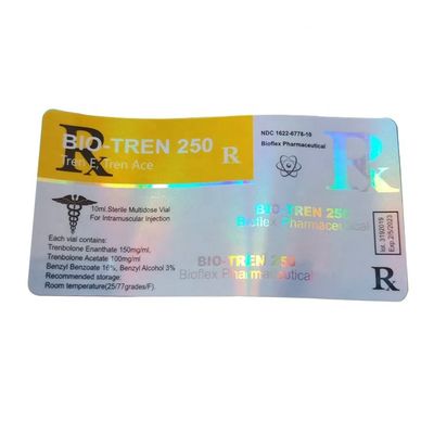 Zelfklevende Zilveren Glanzende Gelamineerde 10ml Vial Labels 30mm Breedte