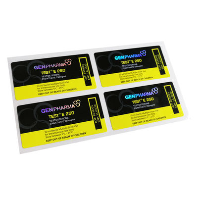 Zelfklevende Zilveren Glanzende Gelamineerde 10ml Vial Labels 30mm Breedte