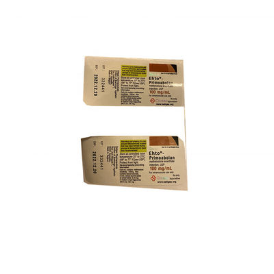 ODM Glanzende Laminering Klein Vial Labels Adhesive For Testosterone