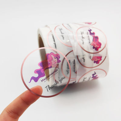 OEM de Anti Ultraviolette Transparante Vinylsticker van pvc met Rose Gold Foil Stamping