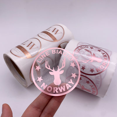 OEM de Anti Ultraviolette Transparante Vinylsticker van pvc met Rose Gold Foil Stamping