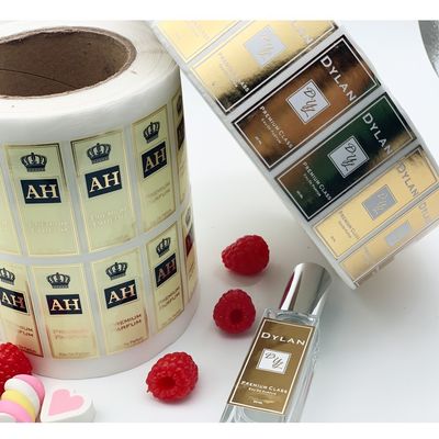 Gouden Folie die 4x6cm de Vinylsticker van pvc voor Parfumfles beëindigt