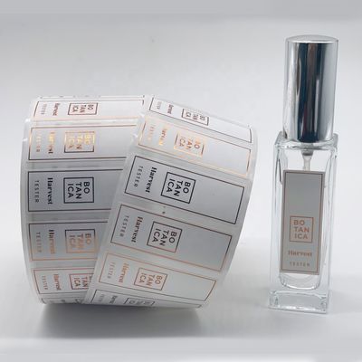 8cm Gepersonaliseerde Gouden de Foliestickers van het Breedteparfum Fles met Vlek UVdruk