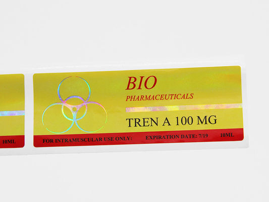 Gouden de Foliedruk 10ml Vial Labels Strong Adhesive Sticky van ISO voor Trenbolone-Acetaat