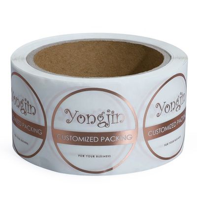 Het Stempelen van BOPP Hete Gouden Foliestickers, OEM Gouden Folie Transparante Sticker