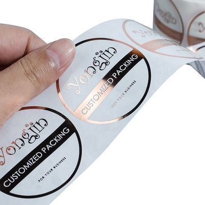 Het Stempelen van BOPP Hete Gouden Foliestickers, OEM Gouden Folie Transparante Sticker