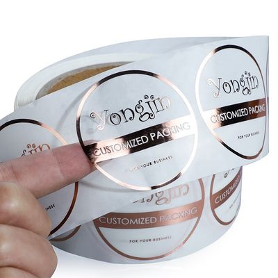 Het Stempelen van BOPP Hete Gouden Foliestickers, OEM Gouden Folie Transparante Sticker