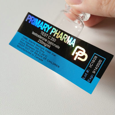 De zilveren Gouden Rang Steroid Vial Labels van Foliepharma
